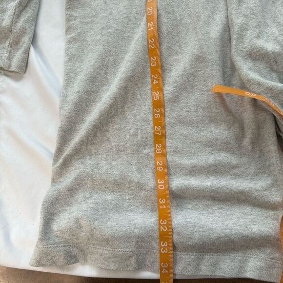 Madewell Grey Size M Rainbow Embroidered Cotton Robe NO BELT Pockets Boho Retro - Picture 8 of 13